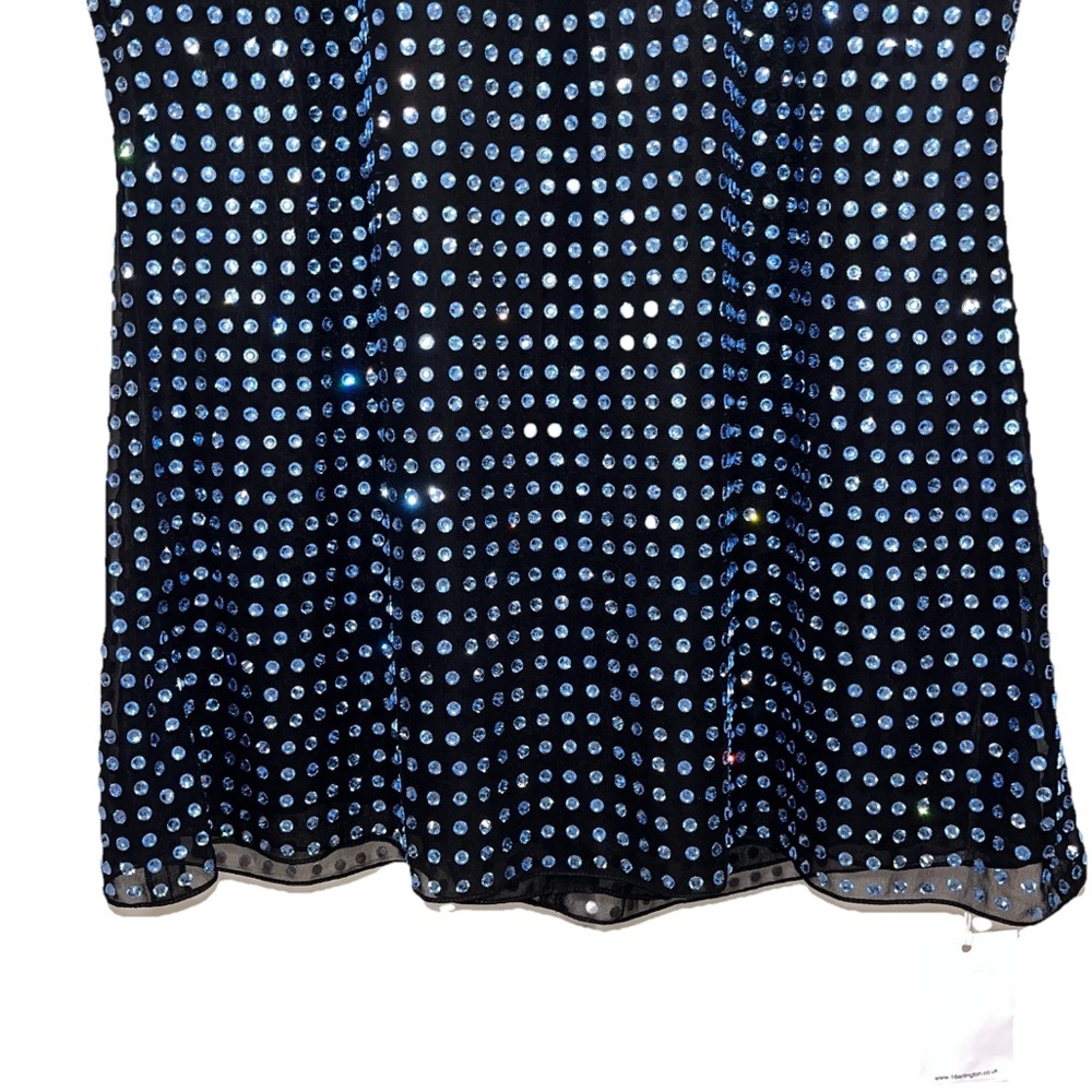 16ARLINGTON Luna Dress US 10 UK 14 Crystal Blue Black Mini Tunic Cocktail NWT - Picture 8 of 15